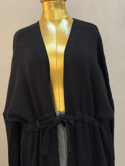Belted Long Trico Cardigan