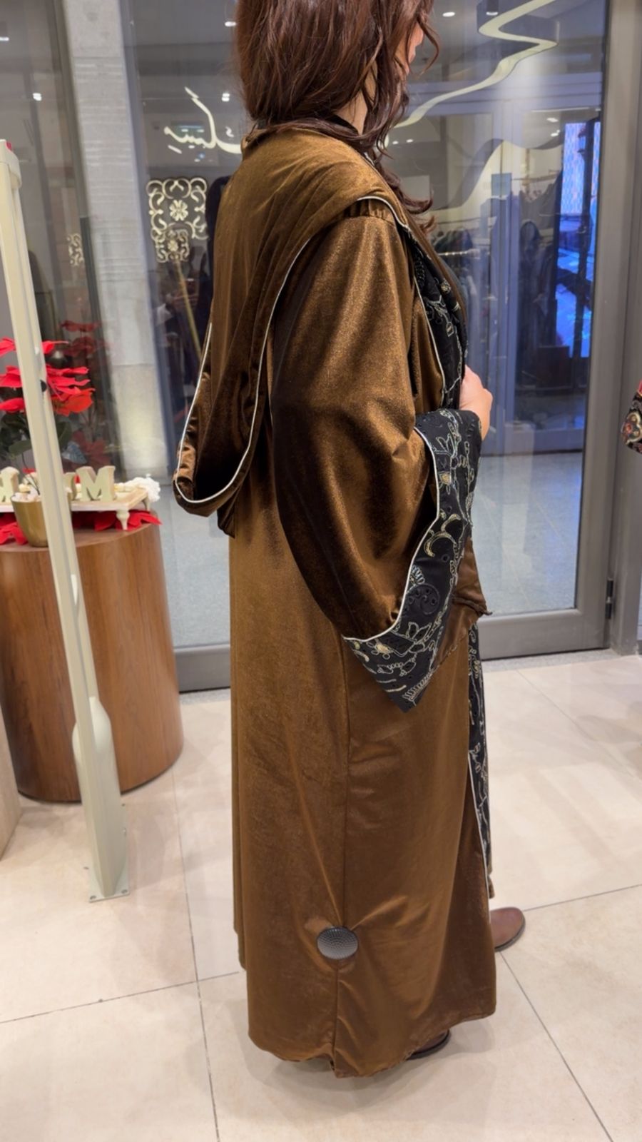 Moroccan Basic Brown Velvet Kaftan