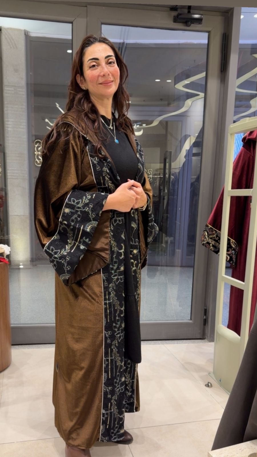 Moroccan Basic Brown Velvet Kaftan