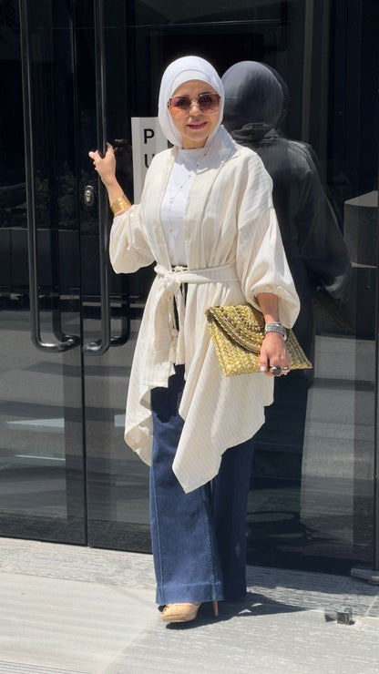 The Glow Cardigan in gold