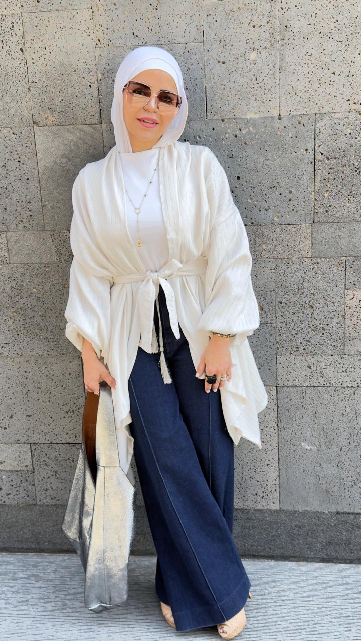 The Glow Cardigan in Silver