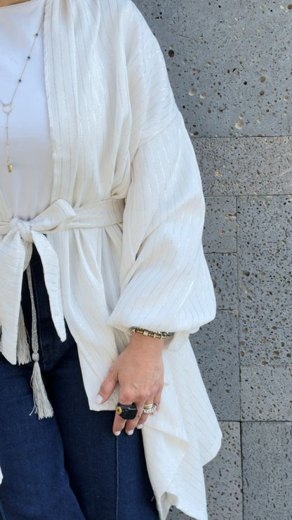 The Glow Cardigan in Silver