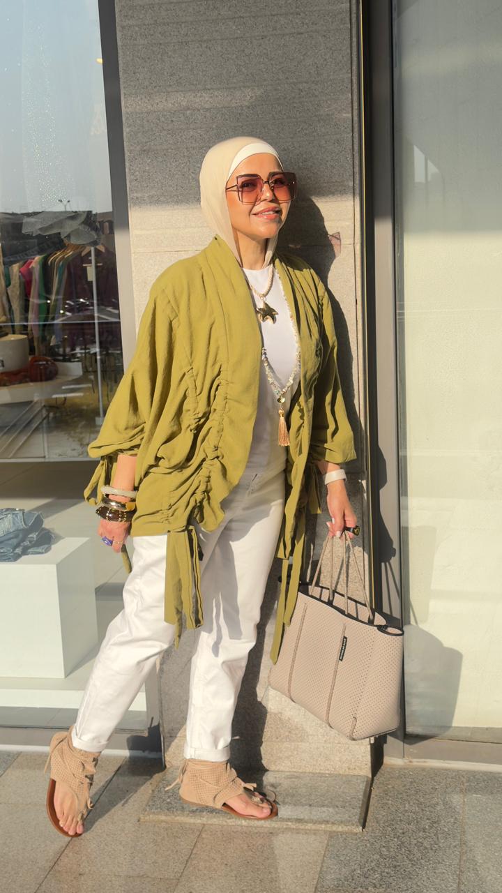 The Linen aurora kimono