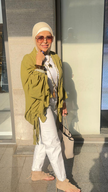 The Linen aurora kimono