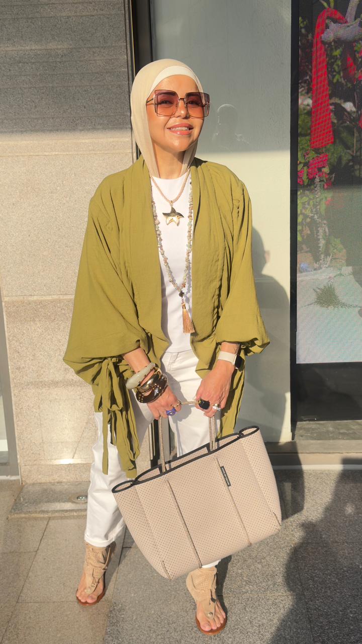 The Linen aurora kimono