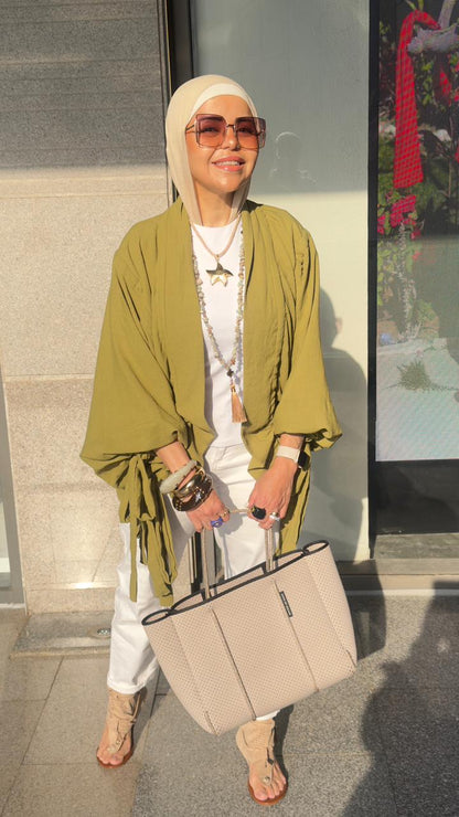 The Linen aurora kimono
