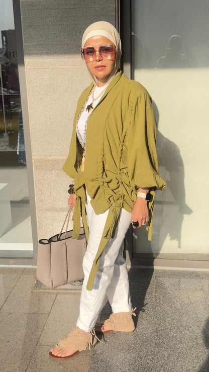The Linen aurora kimono