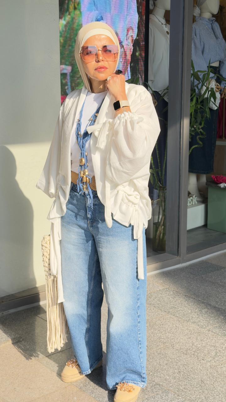 The Linen aurora kimono