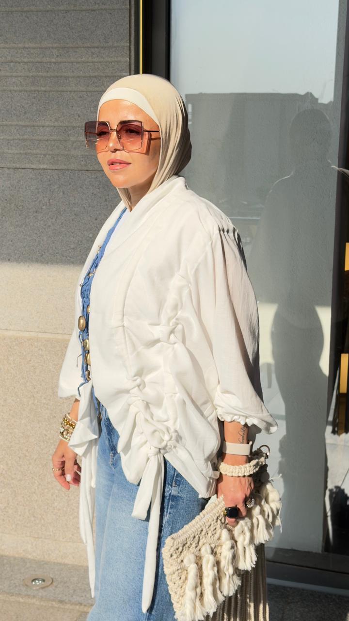 The Linen aurora kimono