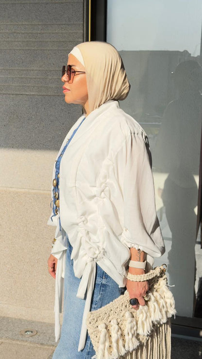 The Linen aurora kimono