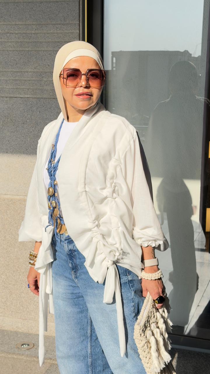 The Linen aurora kimono