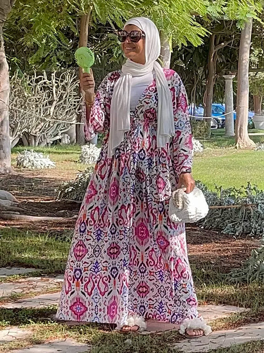 Summer dress in hot pink