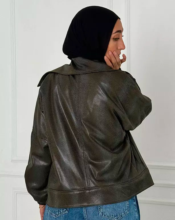 Olive leather jacket
