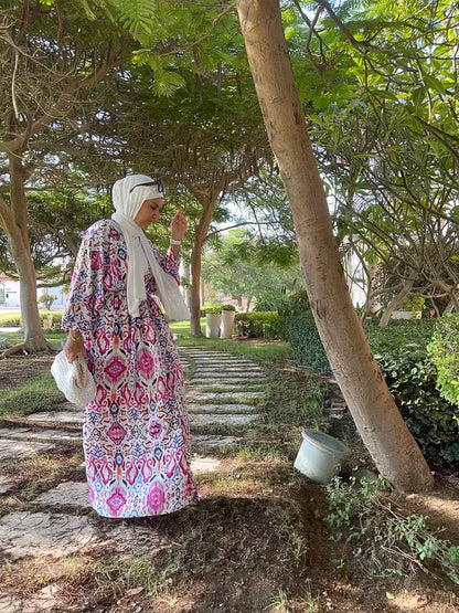 Summer dress in hot pink