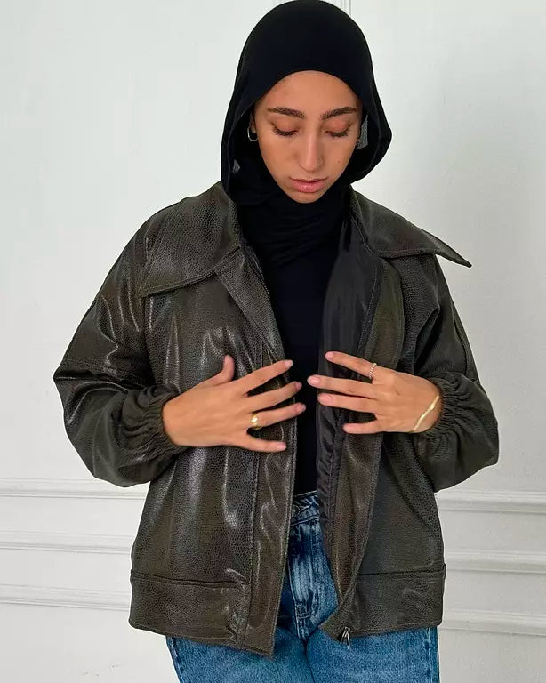 Olive leather jacket