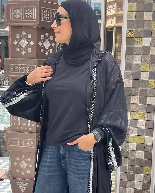 striped satin kaftan