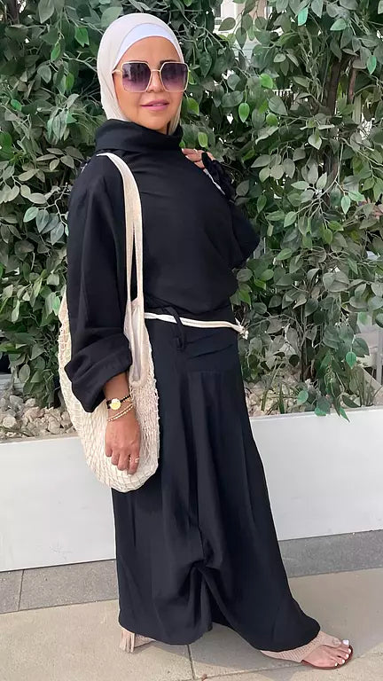 boho skirt in black