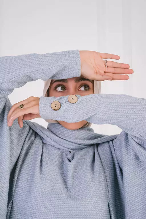 Scarf top in baby blue