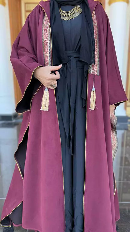 Burgundy suede kaftan
