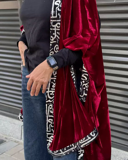 burgundy high low kaftan