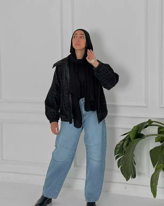 Balloon denim pants