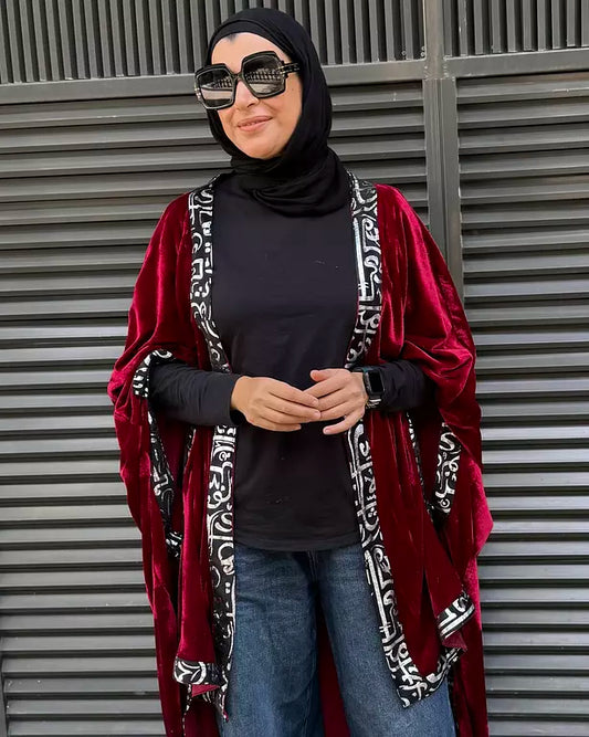 burgundy high low kaftan