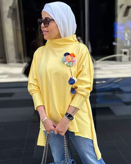 Butter yellow Premium cotton high low top