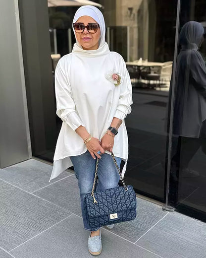White premium melton cotton top