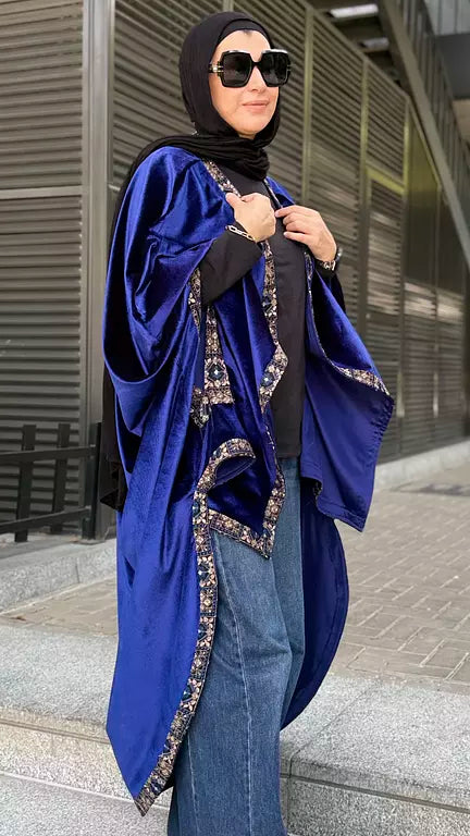 Royal blue high low kaftan