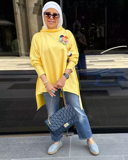 Butter yellow Premium cotton high low top